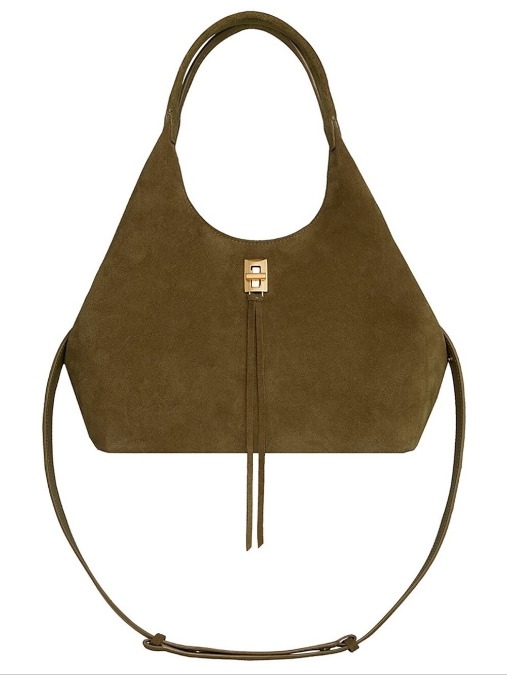 Rebecca Minkoff Darren Carrysome Suede Leather Crossbody Handbag Olive Green NWT